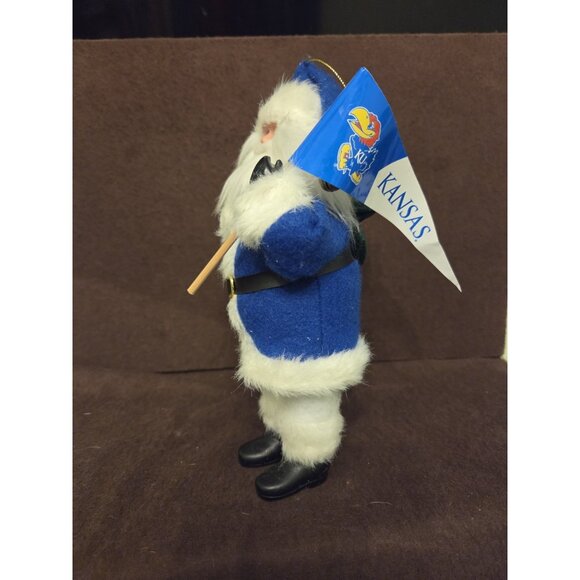 University of Kansas KU Jayhawk Santa Christmas Ornament Display 9.5 Inches - Picture 7 of 11